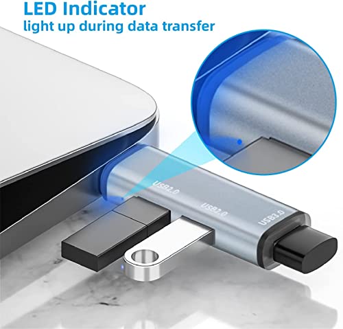 Image of XIKKART Type C to 3 Port USB HUB 3 in 1 USB C to USB 3.0 HUB Compatible for iMac Pro, MacBook Air, Mac Mini /Pro, Notebook PC and Other Type C Phones & Devices Type-C to USB 3.0 & 2 x USB 2.0