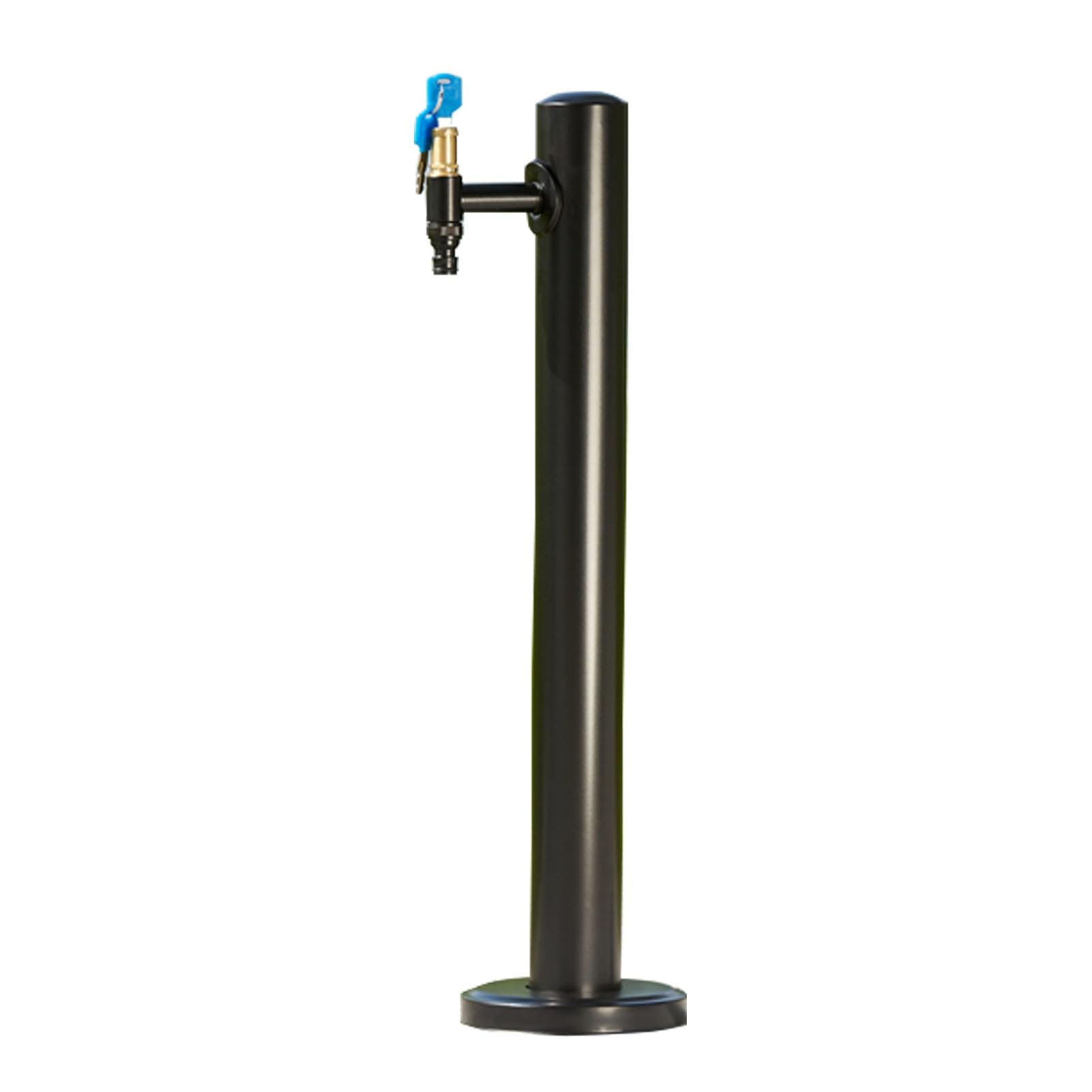 ZYCHSJXA Modern Outdoor Garden Fountain Nero Stainless Steel Water Feature Round Column Design with Lock Faucet 60cm Tall Elegant Decor