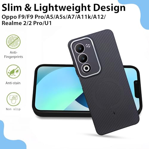 Image of LIRAMARK Rugged Carbon Fibre TPU Armor Silicone Back Cover Case for Oppo A5 5G / Oppo K13X 5G