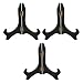 Beautyflier Pack of 3 Black Wooden Easels Holder 7IN Plate Dessert Display Stand Place Card Photo Frame Holder for Wedding Party Home Décor (Black)