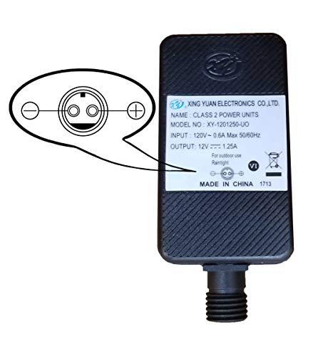 Replacement 12V 1.25A Inflatable Adapter ETL Listed 1250mA Power Supply Transformer for Yard Holiday Blow Ups Christmas LED Lawn Decorations Halloween Garden Inflatables 12Vdc 1.25Amp Outdoor Adapter