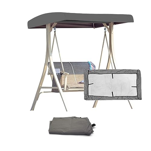 Techo De Repuesto para Columpio De Jardín Universal, 3 Plazas,Balancin Jardín Exterior de Protección UV,Funda de Repuesto para toldo de Techo,191x120x18cm,Gris