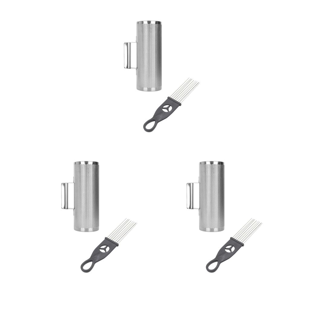 Guiro Instrument, leichtes Hand-Percussion-Instrument für Live-Auftritte, 25 x 7,5 cm, Silber, 3 Stück