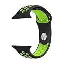 Techmount Silicone Luxury Dotted Sports Watch Band Strap Compatible with Apple Watch Straps 42mm 44mm 45mm 46mm 49mm iWatch Ultra & SE & Series 8/7/6/5/4/3/2/1 Breathable Replacement Strap (BLACK VOLT) gallery image