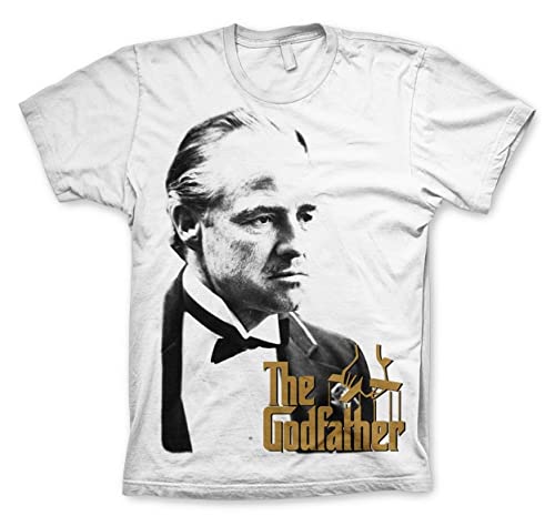 T-shirt Le Parrain blanc pour homme avec logo doré sous licence officielle