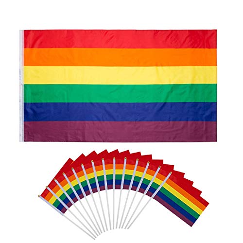 LIHAOレインボー旗 同性愛 レインボーフラッグ 虹の旗 20＋1枚セット イベント LGBT旗 特大フラッグ　ポリエステル