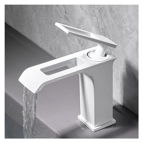 Grifo monomando de latón ZH1YFD con acabado negro y flujo de cascada para baño
