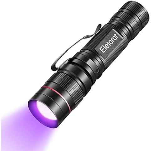 Eletorot UV Torch LED Black Light Flashlight Ultraviolet Torch 395nm Lights, 3-Modes Light, Find Pet Urine Stains on Clothes Floor Carpet Rugs and Authenticate Currency Cover