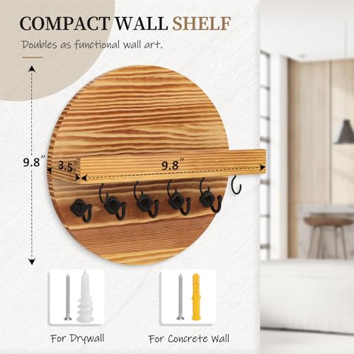 Support mural clés et courrier marron clair de 24 cm pour ne plus jamais perdre vos clés