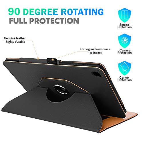 Grifobes Samsung Galaxy Tab A7 10.4 Case 2020 Tablet Leather Case, Full Protection Multi-Angle Viewing Folio Stand Cases With Pencil Holder For Samsung Tab A7 10.4 Inch Sm-T500/T505/T507 (Black/Brown) #TOP1