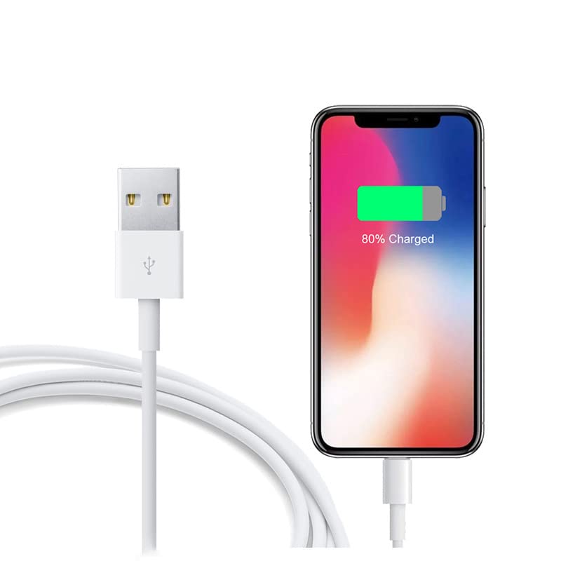 Image of 5W Lightning to USB Sync Data Cable Compatible with Fast Charging iPhone 5 5C 5S, 6 6s 7 8 Plus, X, XR, XS Max, 11 Pro Max, 12 13 Mini Pro Max & SE, White