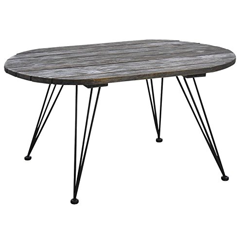 Table Basse en Bois Vieilli AUBRY GASPARD Anti-Taches Salon Cosy