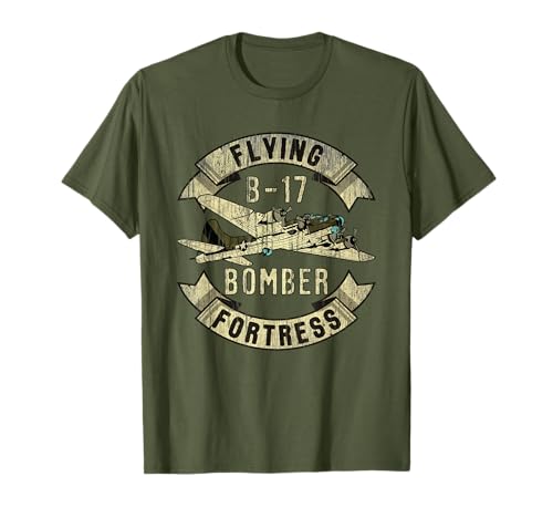 Vintage B-17 Bomber WW2 Plane Aviation Airplane Shirt Grunge