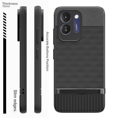 Image of Outlouders Back Cover for Poco M8x 5G | Full Camera Protection | TPU Soft Flexible Shockproof Bumper Case (Black)