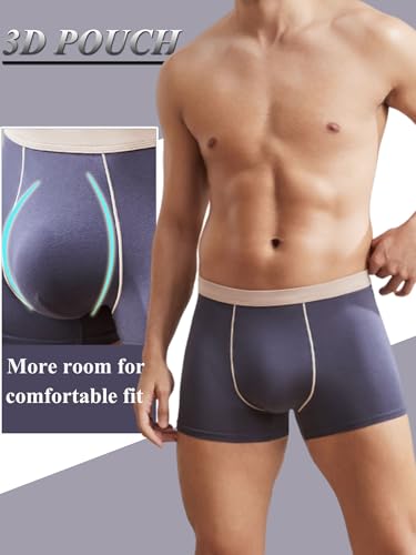 DingLu Men's Underwear Breathable Soft Trunk Briefs Comfortable Viscose Underwear 3 Pack3