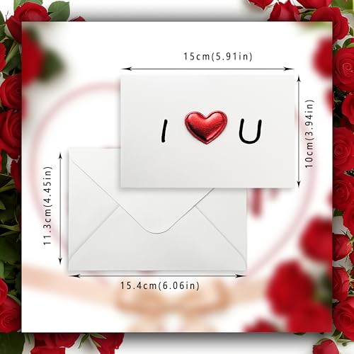 Miniatura 2 de Xcdhemde 4 Piezas De Tarjetas De San Valentín, 10x15 Cm, Diseño De Corazón 3d, Tarjetas De Felicitación Corazón De Amor, Para Aniversario De Matrimonio, San Valentín, Cumpleaños Incluye 4 Sobres
