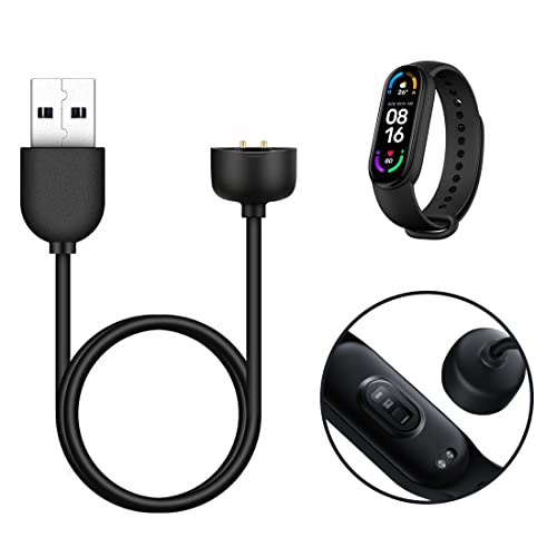 Cargador Mi Band 5, Superpow Cargador Compatible con Xiaomi Mi Band 7 / Mi Band 6 / Mi Band 5 / Amazfit Band 5 Cargador, Cables de Carga USB de Repuesto Adaptador Cargador Base Cover