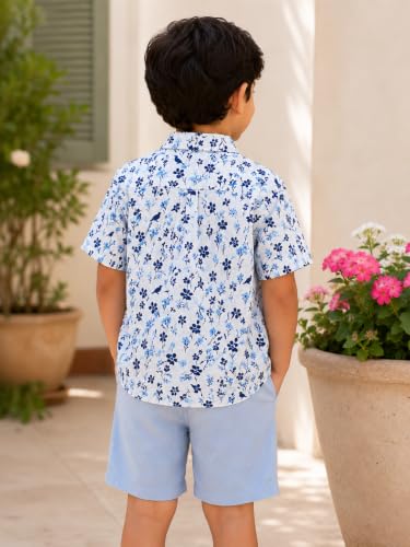Image of RICH COPPER Fashionable Cotton Printed Half Sleeve Casual Shirt for Men Featuring Lightweight Fabric and Modern Design