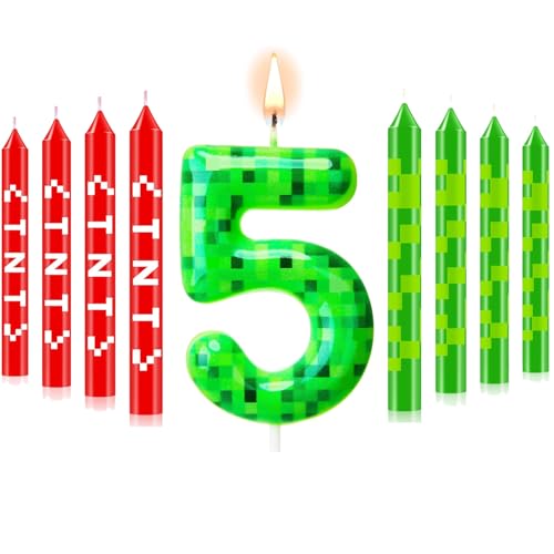 13 decorazioni per torte a candela da gioco, numero 5, grandi decorazioni per candele di buon compleanno, per bambini (5°)