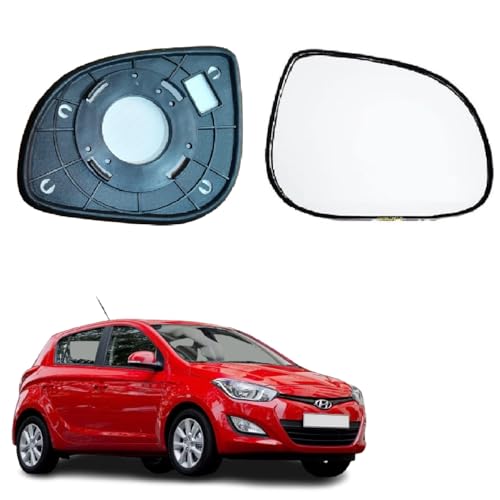 Image of ORVM Side View Mirror Glass /Sub Mirror Plate (INDICATOR TYPE ASSEMBLY) compatible with Hyundai i20 2012-2014 Year Model (MIRROR SMALL SIZE 2, RIGHTDRIVER SIDE)
