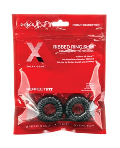 Xplay PF Blend Premium Stretch Ribbed Ring Slim 2-pack - Black