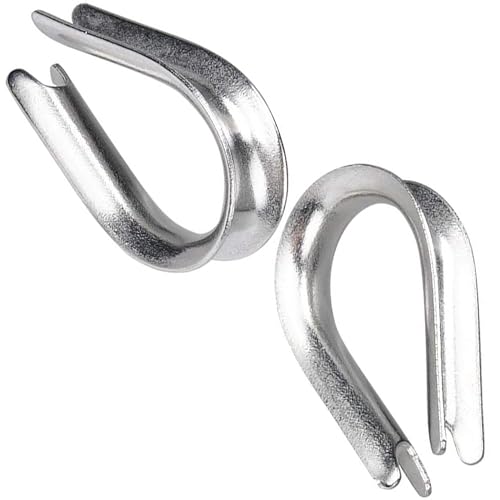 10mm Wire Rope Cable Thimble Wire Eye (Pack of: 2) DIN 6899B Galvanised Steel Rigging for Wire Rope, Stainless Steel Rope DIYUK