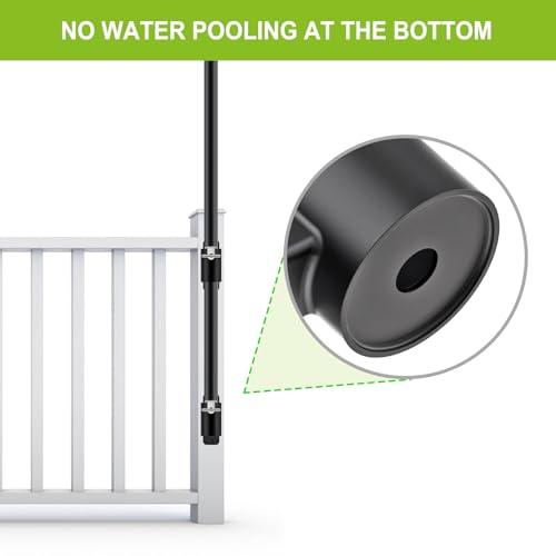Lifeswell Heavy Duty Deck Railing Umbrella Holder, Patio Umbrella Stand for 1-2 Inch Poles, Space-Saving Design, Secure & Sturdy Post Flat Mount for Deck Railing, Balcony, Outdoor Courtyard, Fences by Lifeswell - Used condition - Image 6