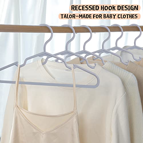 Baby Hangers For Closet - 11.4 Inch 60 Pack Plastic Kids Hangers - Children Hangers & Infant Hangers & Toddler Hangers For Clothes (Gray) #TOP5
