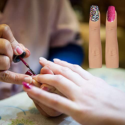 Ppvwey Silicone Nail Training Finger Bendable Practice Fingers For Acrylic Nails Flexible Fake Training Finger For Nails Practice Art Diy (3#) #TOP2