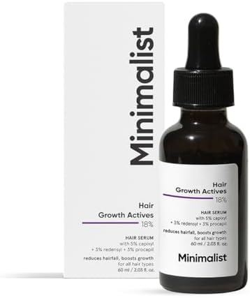 Minimalist Hair Growth Serum With 3% Redensyl, 3% Anagain, 3% Procapil, 5% Capixyl & 4% Baicapil 18% Hair Growth Actives | For Hair Fall Control | For Men & Women | 60 ml