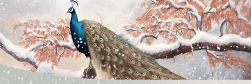 Peinture Diamant Adulte Paon Diamond Painting Grand Format 50x150cm Strass