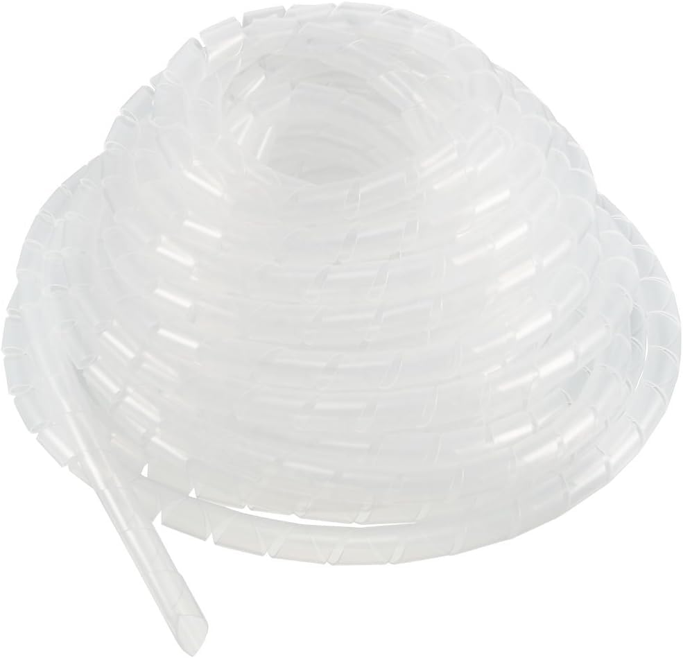 REES52 10mm Flexible Spiral Tube Cable Wire Wrap Computer Manage Cord Transparent 10M Length-image-6