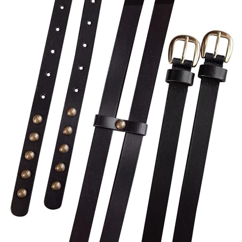 Lucky Brand Women's Studded Leather Belt | Stylish | Classic | Modern | Jeans | Pants | Skirt | Dress, Double Buckle - Black, Large by Lucky Brand - Image 4