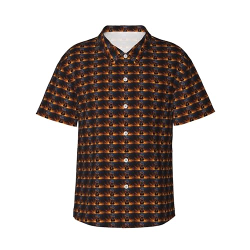 Chemise hawaïenne guitare électrique en textile léger à manches courtes