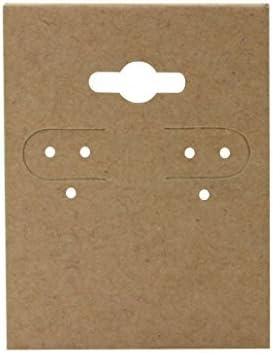 Pack of 100 - Kraft Hanging Earring Cards, Jewelry Display - Size: 1.5" x 2"