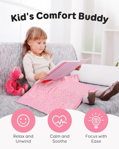 Kivik Weighted Lap Pad, Minky Dots Small Weighted Blanket 2lbs, 20"x30", Ultra-Soft Weighted Throw Blankets, All-Season Cozy Breathable Mini Lap Blanket for Calming and Better Sleep, Washable, Pink