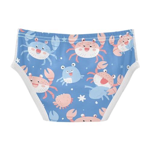 KLL Crab Navy Blue Cute Toddler Boy Comfort Briefs Underwear Breathable Children Undies2