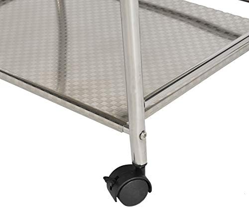 TUKAILAi 3 Shelves Kitchen Trolley Stainless Steel with Wheel Beauty Salon Cart Storage, 3 Tier Detachable Catering Trolley Serving Trolley Clearing Trolley Kitchen Cart (350x600x750mm)
