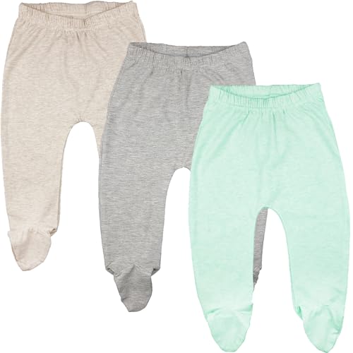 Image of 123 Bear Baby Soft Cotton Spandex Pants with Feet