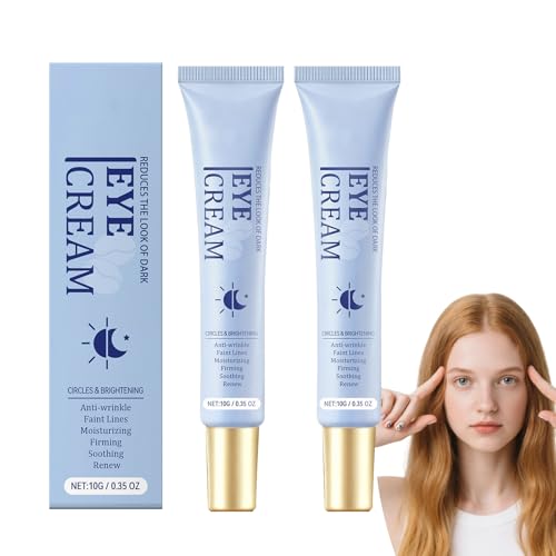 Crema hidratante antiarrugas para los ojos - Rápida absorción suave blanqueamiento mejora las ojeras oscuras, crema hidratante reafirmante, cremas para el tratamiento de los ojos (2 unidades)