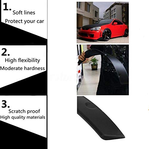 4Pcs 3.5"/90Mm 4Pcs Set Black Universal Car Wheel Fender Flares Durable Polyurethane Extra Wide Auto Car Body Kit… #TOP3