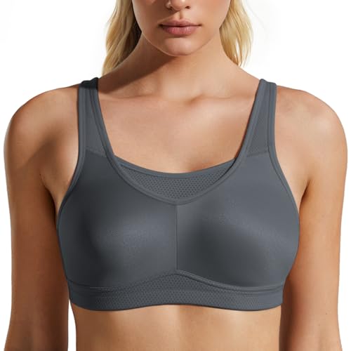 Soutien-gorge de sport à fort impact couverture complète col haut femme