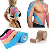 Kit 2 Fitas Bandagem Elástica Adesiva Kinesio Tape Dor Muscular Fisioterapia Recuperação Muscular Para Lesões (Preto)