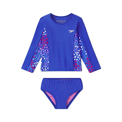 Image of Speedo Girl's Uv Swim Shirt Long Sleeve Rashguard Set