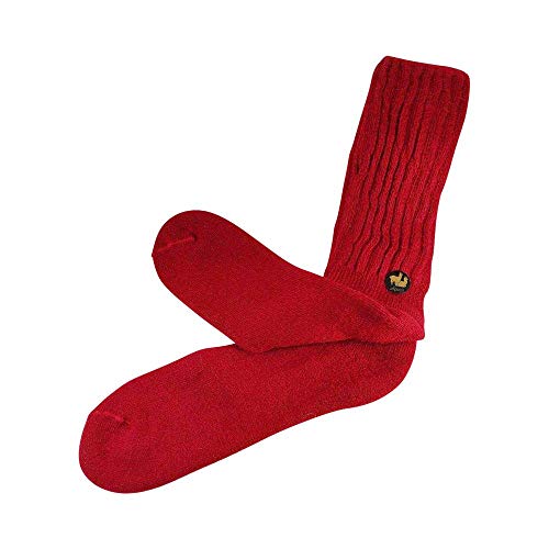 E B Evelyn Brooks Designs Warm & Comfy UNISEX 100% Peruvian Baby Alpaca Long Socks, Red Soft Easy to Wear