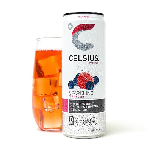 Image of CELSIUS Sparkling Wild Berry Energy Drink, 12 Fl Oz Cans, 4 Pack