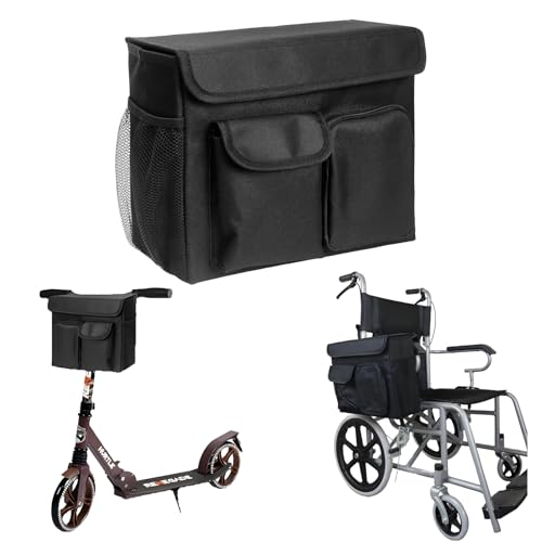 POONGURY Mobility Scooter Basket Bag Wheelchair Backpack Bag Convenient Organizer Pouch for Wheelchair Walker Rollator and Mobility Scooter