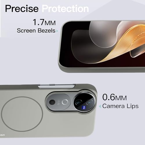 Image of KARWAN️Magnetic Ultra Slim-Fit Back Case Cover for Vivo V40 |Hard PC Case Cover| Ultra-Thin & Light Weight with [Ultra Premium Feel] Case for Vivo V40(6.8 inch)(Grey)
