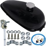 4L Gas Tank for Motorized Bicycle, Gas Tank for Motorized Bicycle with Cap Spark Plug Petcock Fuel L