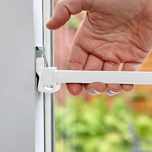 Ideal Security Patio Door Security Bar with Anti-Lift Lock, White (2-Pack)